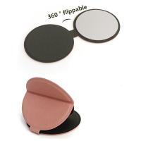 Espejo de escritorio de cuero Pu, espejo de maquillaje plegable Circular delicado de Color sólido, fácil de llevar, peso ligero - details 5
