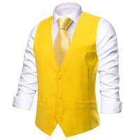 Nuevo chaleco amarillo claro para hombre, chaleco de seda Lisa para boda, corbata para el cuello, conjunto de gemelos y pañuelo para traje masculino, regalos de diseñador para fiesta de negocios - details 13