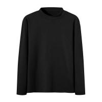 Camisa de manga larga para hombre, top ajustado con cuello alto, color sólido, terciopelo - details 10