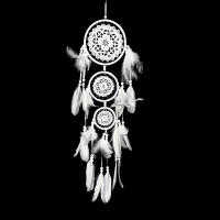 Atrapasueños de tres anillos, atrapasueños bohemio, decoración del hogar, decoración de pared colgante - details 3