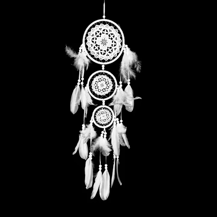 Atrapasueños de tres anillos, atrapasueños bohemio, decoración del hogar, decoración de pared colgante - 1