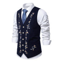 Chaleco Retro de Cuello en V Moda de Fiesta de Ocio para Hombres Material de Poliéster - details 2