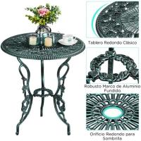Conjunto de Mesa y Sillas Exterior Vintage Juegos de Muebles de Jardín de Aluminio Una Mesa con Dos Sillas para Balcón Bronce - details 21