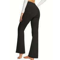 Pantalones Acampanados de Cintura Cruzada Suaves Pantalones Anchos para Yoga Casual - details 5