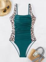 Bañador de leopardo de una pieza para mujer, traje de baño Vintage ajustado, bañadores sexys, ropa de playa XXL 2024 - details 10