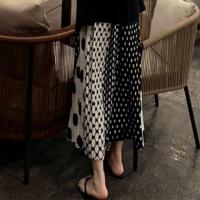 Falda doblada grande con cintura plisada de lunares a la moda para mujer, falda larga de escuela secundaria para mujer - details 10