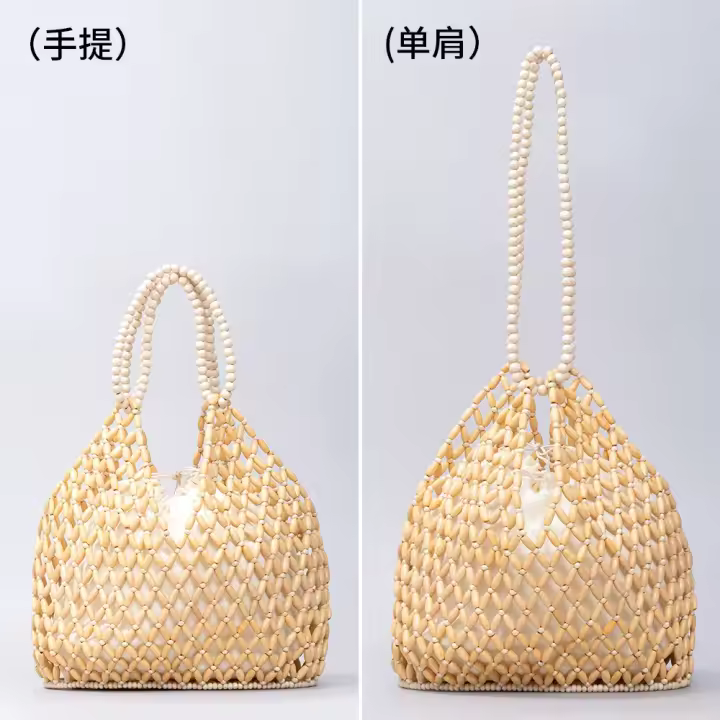 Bolso de mano tejido a mano para mujer, bolso de hombro con agujeros, informal, a la moda, nuevo diseño, 2025 - 1