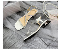 Sandalias Planas de Diamante Llamativo Estilo de Hada con Tacón Grueso Tamaño Pequeño - details 26