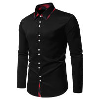 Camisa de Cuadros a Rayas para Hombres Negocios Casuales con Estilo Social Material de Poliéster - details 11