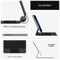AJIUYU-Funda de Teclado Español para iPad Pro 12,9, carcasa con Trackpad Magnético, Folio, para modelos 6.ª/5.ª/ 4.ª/3.ª generación, 2018-2022 - details 7