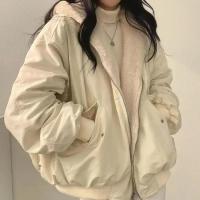 Chaqueta Abrigo de Moda Coreana para Mujer Gruesa, Cálida, Abajo, Estilo Casual, Manga de Cremallera - details 2