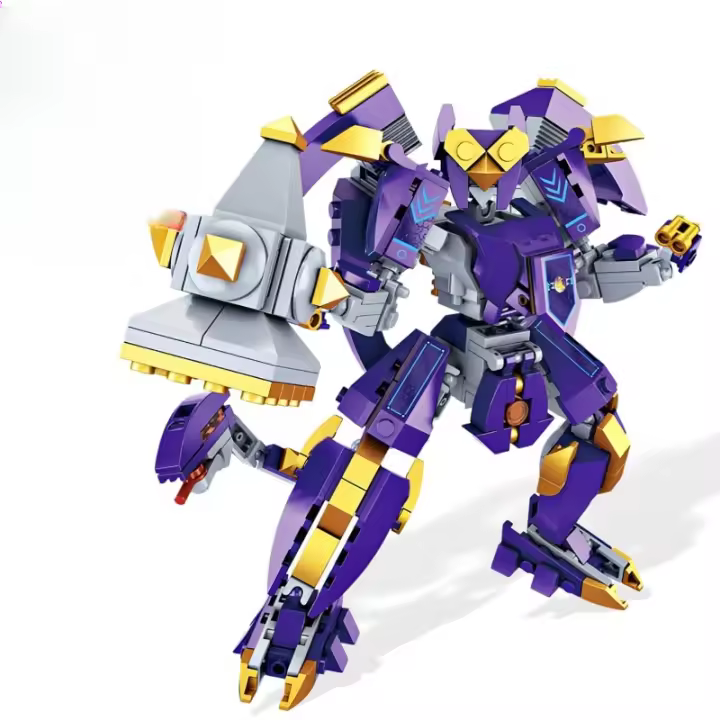 Kit de modelo Mech Robot Warrior Hero con martillo eléctrico, juego de bloques de construcción de armas, armadura Mechina Flexible coleccionable, Mini juguete mítico Ninja, regalo para niños y adolescentes - 1