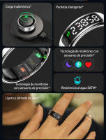 Anillo inteligente SANLEPUS con pantalla OLED: rastrea pasos, frecuencia cardíaca, calorías, sueño y estrés las 24 horas, los 7 días de la semana |   Resistencia al agua hasta 5 ATM |   Carga inalámbrica + aplicación QRing para iOS/Android - details 1