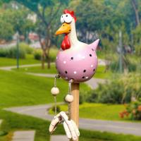 Estatua de Resina de Pollo con Ojos Grandes Adorno de Valla de Jardín Arte de Carpintería Única - details 3
