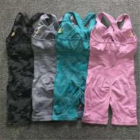 Conjunto de Yoga Camo sin Costuras para Mujeres Monos de Gimnasio Romper Leggings de Manga Corta - details 6