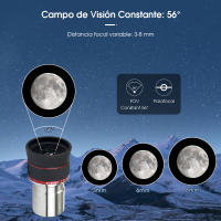 SVBONY SV215 1.25" 3mm-8mm Ocular planetario con zoom para observación lunar y planetaria - details 2