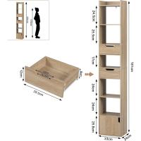 Estantería Alta de 6 Compartimentos 2 Cajones y 1 Armario con Puerta Blanco - details 10