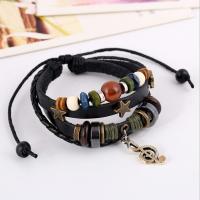 Pulsera trenzada con cuentas de madera para hombre y mujer, brazalete Unisex con diseño de nicho de estrella Guay, nota Musical, cuerda de mano, estilo Hippie gitano, 1-2 piezas - details 5