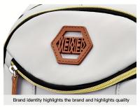 WEIXIER Mochila multifuncional elegante para hombre: nailon duradero con textura de cocodrilo, gran capacidad para computadora portátil, viajes, escuela y trabajo, diseño blanco y marrón, regalo perfecto para amigos y familiares, mochila de viaje - details 18