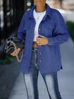 Chaqueta casual ligera con diamantes de color sólido Chaqueta Top de manga larga - details 23