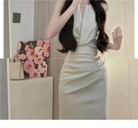 Vestido de Satén con Cola de Pescado de Verano para Mujeres Cintura Moldeada, Diseño Único, Vestido de Cumpleaños Certificado - details 0