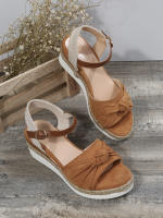 Sandalias de Mujer con Cuñas Moda Hebilla Punta Abierta Cómodas Ligeras Tacones Altos Resistentes al Desgaste para Oficina y Boda - details 11