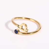 Anillo de Zodiaco Ajustable Miravia Anillo de Constelación con Circonio y Piedra Natal, Regalo Astrológico para Mujer/Hombre, Acero Titanio, 12 Signos del Horóscopo, Anillo Abierto de Moda - details 6