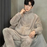 Pijama de Invierno Cálido Conjunto de Pantalones de Cinturón para Hombres - details 1