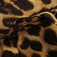 sual Vestido de manga larga con estampado de leopardo con cuello en V, dobladillo con volantes, perfecto para la playa, vacaciones, noches en discotecas - details 2