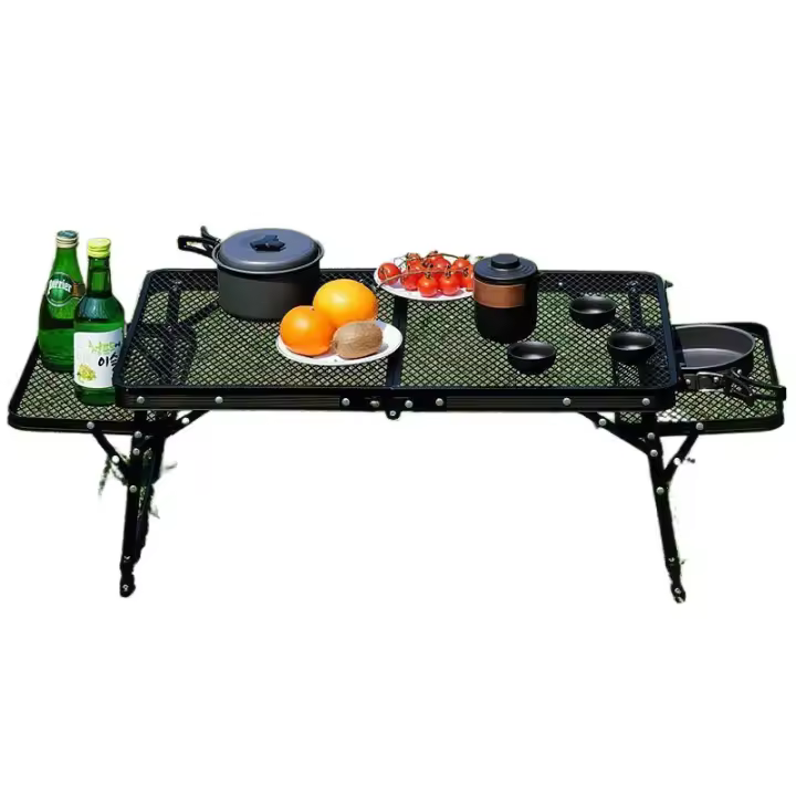 Mesa camping plegable Barbacoa camping multifunción al aire libre Portátil familiares party - 1