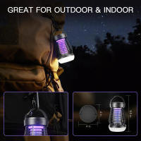 Tragbarer Insektenvernichter, wiederaufladbarer kabelloser Mückenvernichter – Insektenvernichter de 2000 mAh con luz para aventuras al aire libre, jardín, patio - details 5