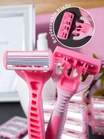 Afeitadora Manual para mujer, 1 mango + 6 cuchillas, cuchillas de acero inoxidable de 6 capas, cabezal de afeitado reemplazable - details 2