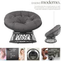 Muebles Jardín Exterior Resistentes a Intemperie, Sillón para Conjunto Jardín Exterior, Cojín Grande y Mullido, Altura Ajustable - Gris - details 10