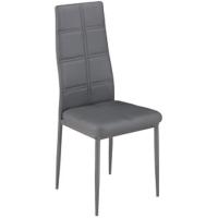 6 Sillas de Comedor AXISS, Sillas Tapizadas en Color Gris, Patas Metálicas, 98x41x52 - details 3