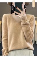 2024 100% Merino pura lana con cuello en V Otoño e Invierno suéter nuevo suéter de cachemira de las mujeres Casual de punto Top DMR201 - details 9