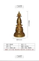 Pagoda Gaddang de cobre puro hecha a mano en Nepal, estupa con reliquias que se pueden abrir, artefactos tántricos, herramientas de salón budista, tamaño grande - details 2