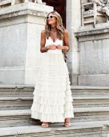 Falda Larga de Encaje Multifaceta de Cintura Alta Estilo Bohemio para Mujer Primavera-Verano - details 8