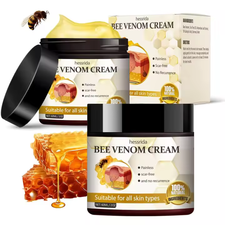 hessrida 2 PCS Crema reparadora de veneno de abeja, tratamiento profesional, adecuada para todo tipo de piel, 60 ml - 1