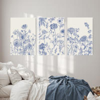DHROOM Arte de Pared Moderno de Lienzo Pinturas de Flores Silvestres al Agua Nórdica - details 5