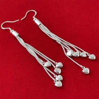 Pendientes ondulados chapados en plata, joyería de moda femenina, estilo minimalista, regalo de Navidad. - details 32
