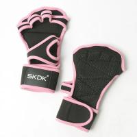Guantes de entrenamiento con muñequeras antideslizantes de silicona protección de la palma levantamiento de pesas guantes de gimnasio Color rosa para mujer - details 7