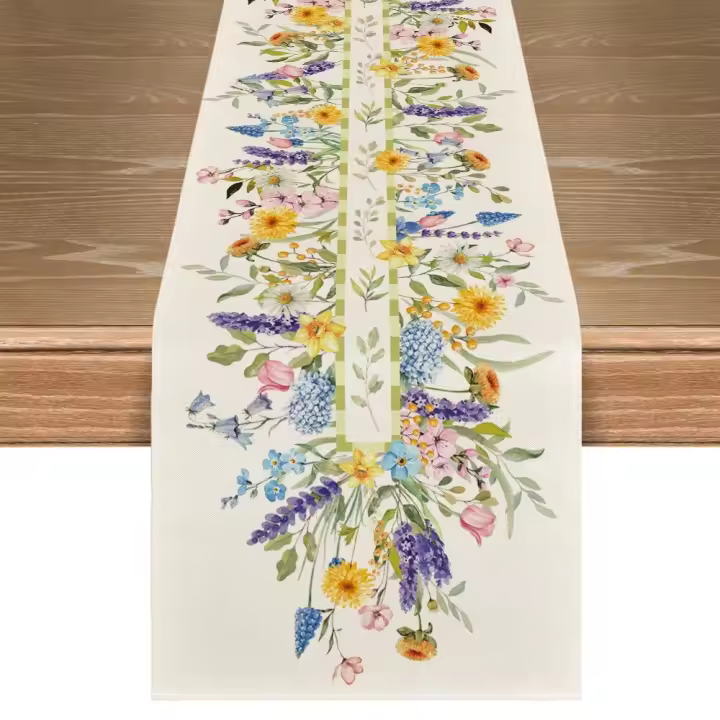 Decoración de Fiesta para el hogar Camino de Mesa Primavera Verano Floral Lavanda Mantel Aislante Térmico 13x72 pulgadas/33X183cm - 1