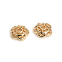 50 Uds. De cuentas redondas de latón de Color dorado de 18K, tapas de hojas de árbol y flores, suministros para hacer cuentas de joyería, accesorios Diy - details 55