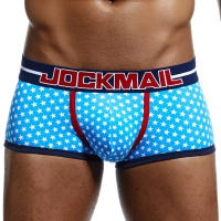 Marca JOCKMAIL, bragas masculinas, Boxers transpirables, ropa interior de algodón para hombres, bolsa convexa en U, calzoncillos sexis con estampado de hojas, pantalones cortos para el hogar - details 1