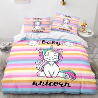 Juego de Ropa de Cama con Dibujos Animados de Unicornio para Niños Funda de Edredón de Caballo Arcoíris Cubierta de Almohada para Cuna de Bebé Linens de Cama Encantadores - details 16