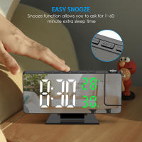 ORIA-reloj despertador Digital con proyección, dispositivo electrónico de mesa, LED, con temperatura y humedad, para el hogar, dormitorio y oficina - details 4