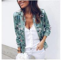 Chaqueta bomber elegante con estampado floral de primavera y otoño - details 3