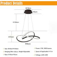 Lampara Colgante Lámpara Comedor Moderna Lampara Colgante Dimmable Altura Ajustable Lámpara Colgante Lampara de Techo Lamparas Techo Colgantes para Comedor Cocina Dormitorio Salon (Blanco 70cm) - details 20