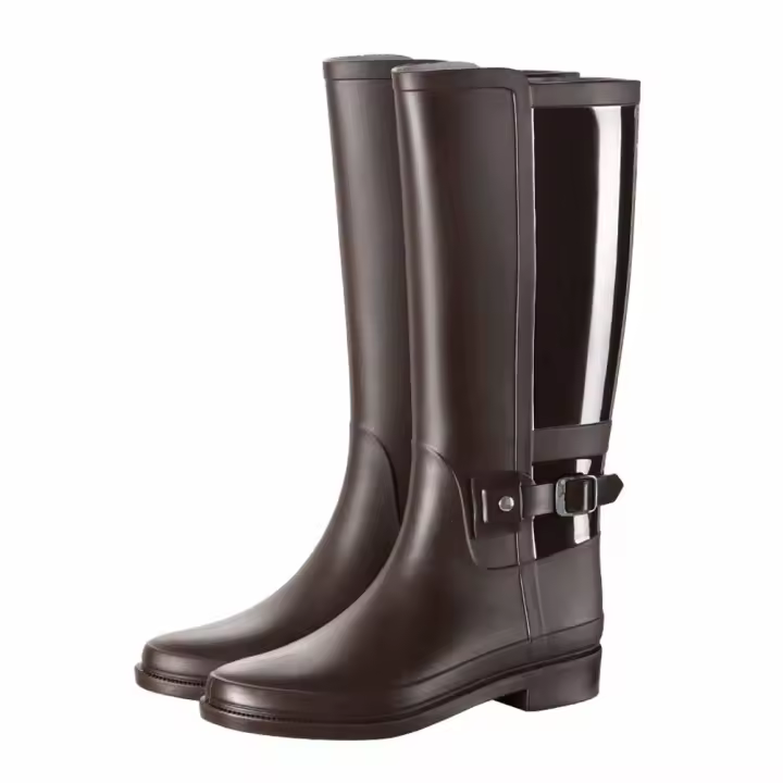 Botas de lluvia impermeables para mujer, zapatos de jardín, botas de goma de PVC, botas antideslizantes hasta la rodilla, botas de pesca - 1