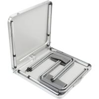 Casaria Aluminio Plegable XXL 4 taburetes Plegables función Maleta Camping Transporte fácil Gris/Blanco jardín - details 3